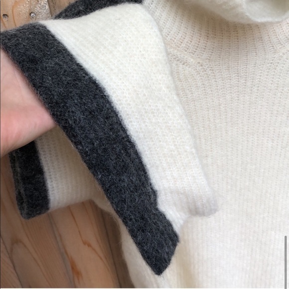 GANNI NWOT Callahan Mohair Egret White Gray Mockneck turtleneck Sweater M - Picture 12 of 12
